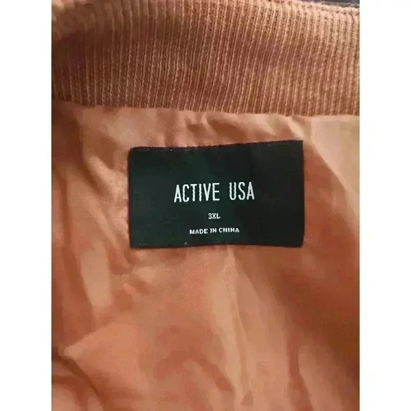 Active USA Womens Pink Quilted Zip Up Jacket Size 3XL - Picture 7 of 7